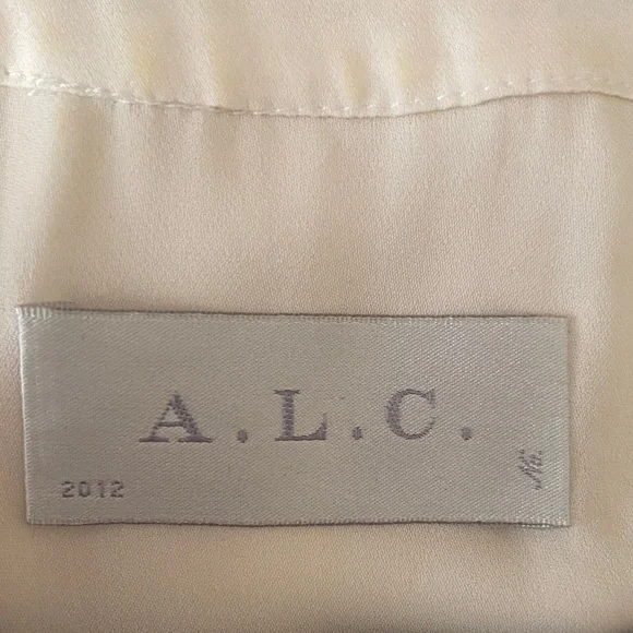 A.L.C. Silk Diana Button Down Top Ivory, Retail $320, Size XS - Picture 5 of 6